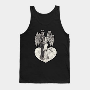 Angels and demons skeletons in love. Tank Top